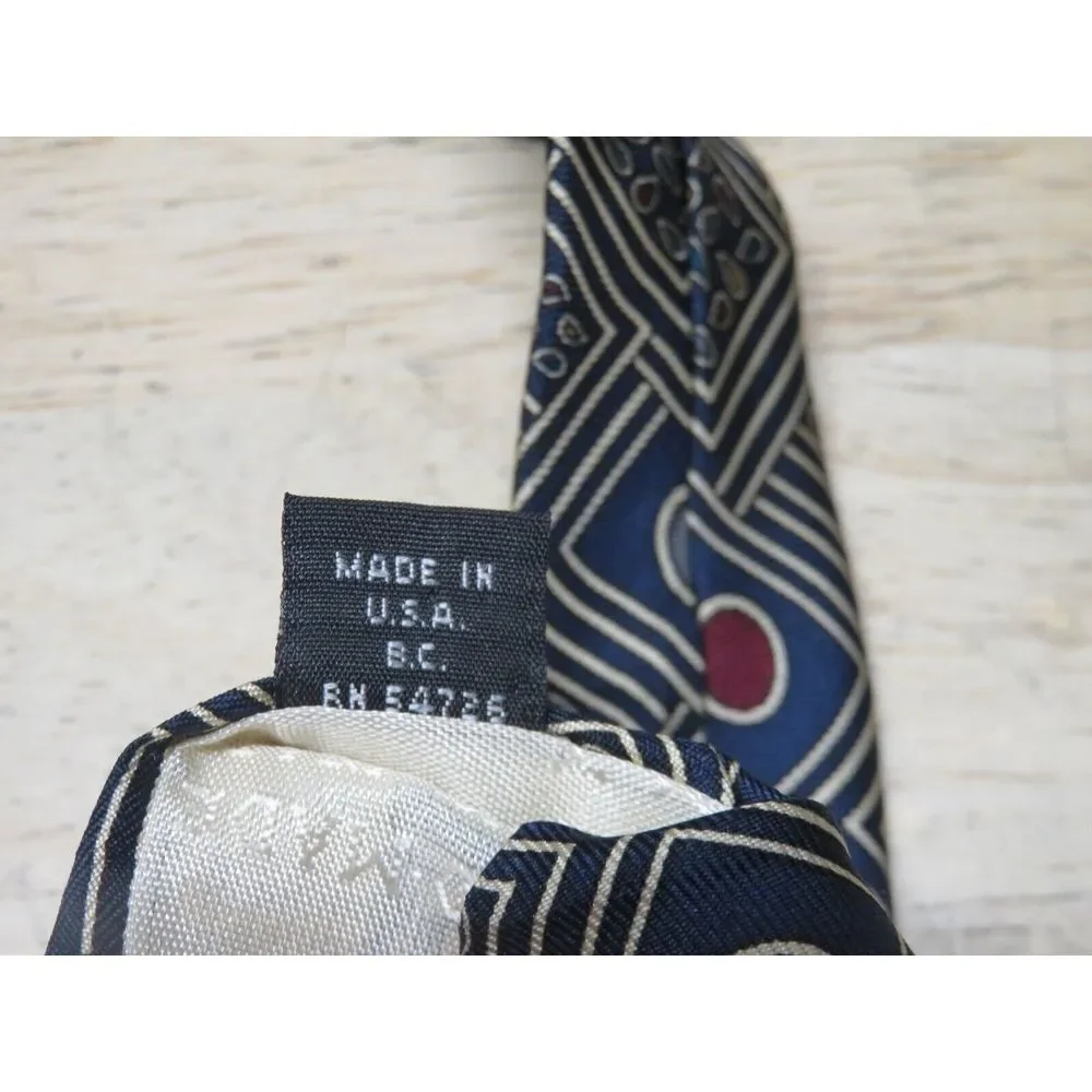 Gitman Bros. Necktie Tie Geometric Made in USA Handmade Silk‎ Multicolor